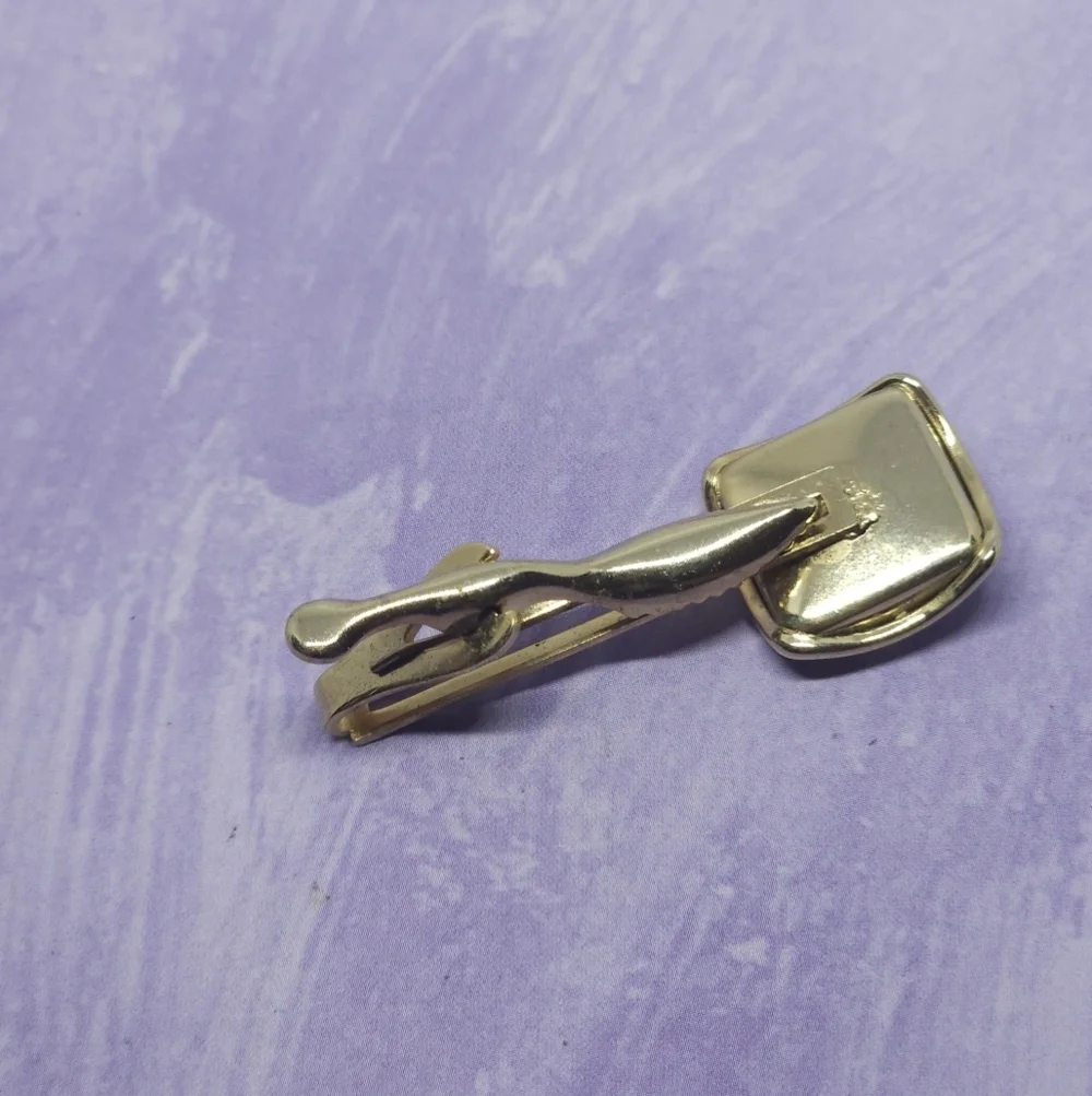 👍5 For $20 Vintage Mother Of Pearl Tie Bar Clip & Cuff Links Set Gold Tone